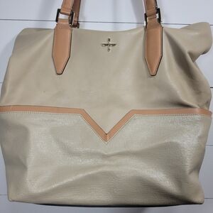 Pour La Victoire Purse Women's Two-toned Large Leather Satchel Bag Tote Purse